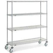 Wire Shelf Truck by Nexel – 18"L x 18"W x 80"H, 12-Gauge Steel, Silver Epoxy Powder, Model C18727PEP4