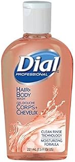Dial Professional Hair + Body Wash, 7.5 OZ Flip-Top Cap Bottle (Pack of 24)