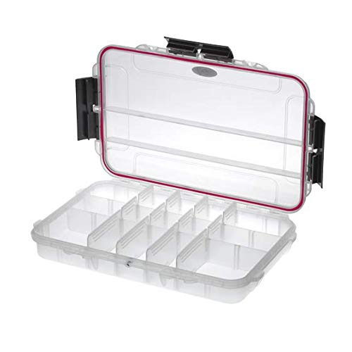 PANARO MAX Grip 3-15 Adjustable Compartment Stackable Waterproof & Dustproof Tackle Box by Plastica Panaro – 3-15 Adjustable Comp.- Large, Resin, Transparent, Model MAX003T
