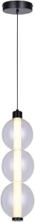 Canarm Ltd. Maverick LED Pendant Light, Matte Black with Clear Globe Shade, Adjustable Rod, Dimmable 3CCT Modern Lighting for Kitchen or Dining Room