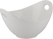 10 Strawberry Street Whittier 10"/72 Oz Boat Bowl with Ribbed Texture, Set of 2, White