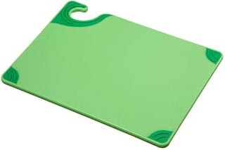 San Jamar Saf-T-Grip Plastic Cutting Board with Safety Hook, 9" x 12" x 0.375", Green