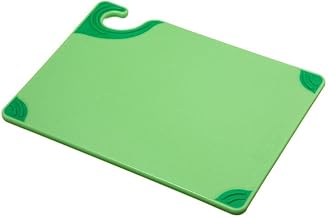 San Jamar Saf-T-Grip Plastic Cutting Board with Safety Hook, 9" x 12" x 0.375", Green