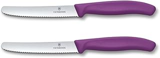 Victorinox 2-Piece Swiss Classic 4 in Serrated Tomato & Table Knife, Purple