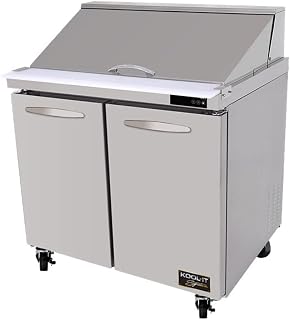 Kool-It KSTM-36-2 36-2/5" Mega Top Two Section Sandwich and Salad Prep Unit, 9.5 Cubic Feet