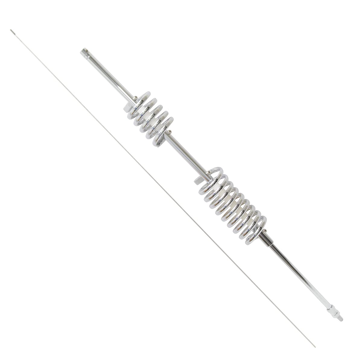 RPS-2000 Terminator II Double Coil CB Antenna by RoadPro – stainless steel, Stainless, Model RPS2000