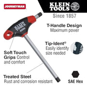 KLEIN TOOLS 6-Inch Length (Pack of 4) / 5/16-Inch Hex / 1 Hex Keys