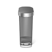 simplehuman Slim Step Can, 40L / 10.6 Gallon Kitchen Trash Can, Stainless Steel Liner Rim, 150,000-Step Pedal, Lid Shox® Silent Close, Grey Plastic