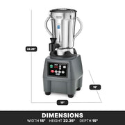 Waring Electronic Touchpad w/3 Minute Timer / Stainless Steel Jar CB15TSF / 1 Gallon Countertop Blenders