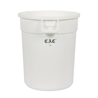CAC Poly Trash Can Round White 20Gal by CAC China – 20 gallons, White, Model TCNC-20W