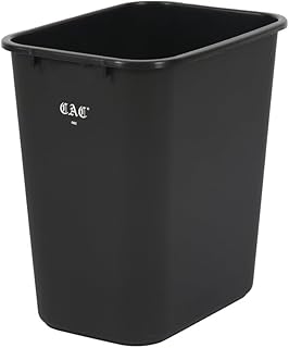 CAC Poly TCWB-28K Trash Can/Wastebasket Rect Black 28Qt/7Gal