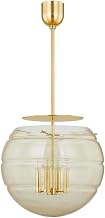 Hudson Valley Lighting Gill 19.5" Pendant Light | Aged Brass Finish | Champagne Swirl Glass Shade | Contemporary Pendant Light | Made of Metal and Glass | 19.5" D x 20" H | 1344-AGB