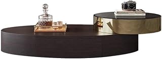 Mesa para Centro De Sala Oval Coffee Table Modern Creative Design Living Room Home Small Household Solid Wood Rotating Coffee Table Coffee Table