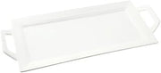 10 Strawberry Street Whittier Embossed 12" Rectangular Handled Platter, Set of 2, White