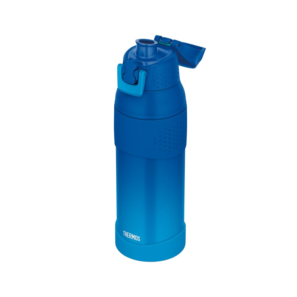 Vacuum Insulated Sports Bottle by THERMOS – 33.8 Ounces, 1.0 liters, Stainless Steel Polypropylene Silicone, Blue Gradient, Model FJR-1001 BL-G