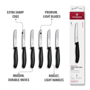 Victorinox Set of 6 / Single / Black Knife Sets