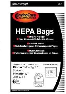 Riccar RZH-6 Moonlight , Sunburst Canister HEPA Bags 6 pk.