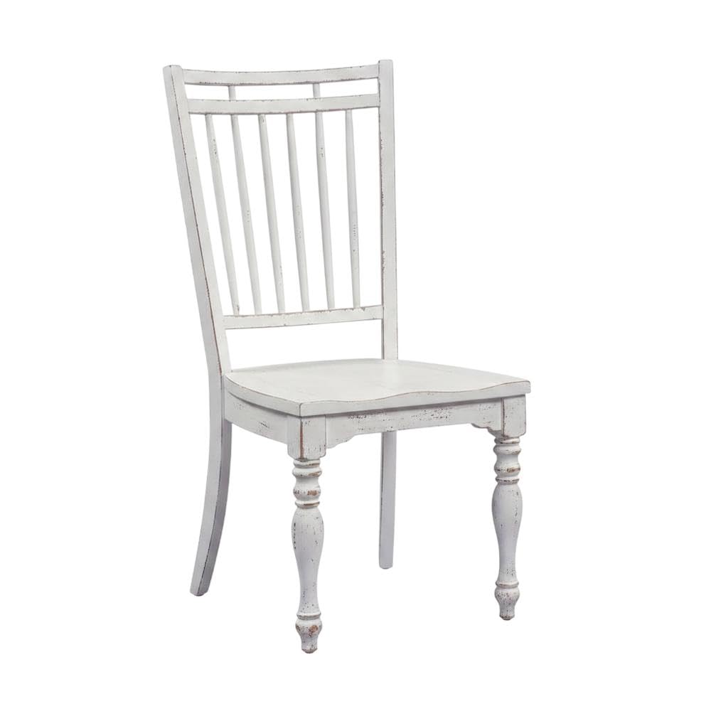 Solid Wood Spindle Back Side Chairs Set of by Starlight Canyon Home – 19 x 24 x 42.25 inches, Solid + Manufactured Wood, White, Pack of 2