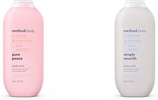 Method Body Wash Pure Peace and Simply Nourish Scents, Paraben and Phthalate Free, 18 oz (Pack of 1)