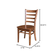 Solid Hardwood Side Chair with Distressed-Finish by Furnifact – Wood, Distressed Oak