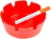 Tablecraft 7 Plastic Black Safty Ashtray - 12 per case
