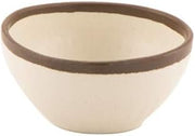GET B-300-CRM Pottery Market Soup/Salad/Pasta Bowls, 14 Oz, Cream with Brown Trim, Case of 1 Dozen