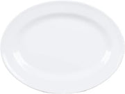 GET 16 1/4" x 12" White Oval Melamine Platter (Set of 12)