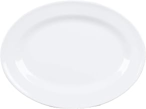 GET 16 1/4" x 12" White Oval Melamine Platter (Set of 12)