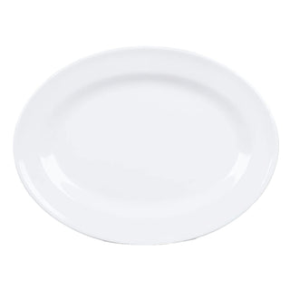 16 1/4" x 12" White Oval Melamine Platter (Set of 12) by GET – 16.25", Melamine, White, Pack of 12, Model M-4010-W