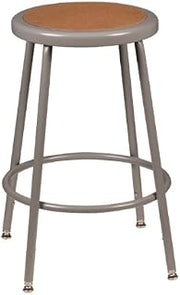 Learniture Heavy Duty Counter to Bar Height Steel Stool with Hardboard Seat and Adjustable Height, 24 5/8-32 1/2" Height, Gray NOR-TY-538A-24