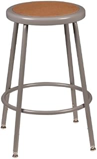 Learniture Heavy Duty Counter to Bar Height Steel Stool with Hardboard Seat and Adjustable Height, 24 5/8-32 1/2" Height, Gray NOR-TY-538A-24