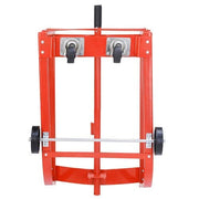 Easy-Steer Drum Cradle with Retractable Handle by Global Industrial – 31.75"L x 19.75"W x 20"H, Steel, Red, Model 233581