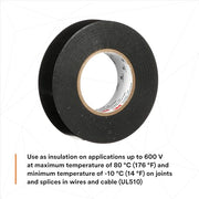 3M Black / 3/4 in x 60 ft / 10 Rolls Electrical Tape