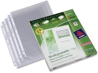 AbilityOne SKILCRAFT Transparent Recycled Document Protectors, 3-Hole Punched 7510-01-236-0059