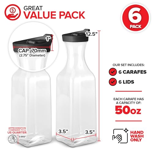 Stock Your Home 6 / 12.5” H x 3.5”L & W x 2.5” Dia. / colorless Carafes