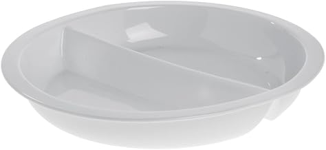 HUBERT Divided Chafing Dish Pan 4 1/5 Quart Porcelain - 14 7/8" Dia x 2 1/8" H