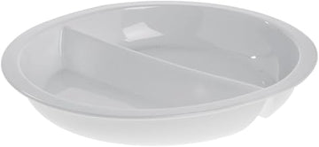 HUBERT Divided Chafing Dish Pan 4 1/5 Quart Porcelain - 14 7/8" Dia x 2 1/8" H