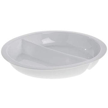 Divided Chafing Dish Pan 4 1/5 Quart Porcelain - 14 7/8" Dia x 2 1/8" H by HUBERT – Porcelain, White, Model D20