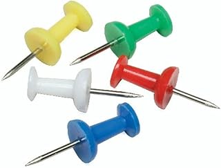 AbilityOne Push-pin - 3/8", Assorted Colors 7510-01-207-3978: Box, 100 Item(s)