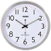 14" Atomic Wall Clock by Global Industrial – Large, Stainless Steel, Silver, Model 695324