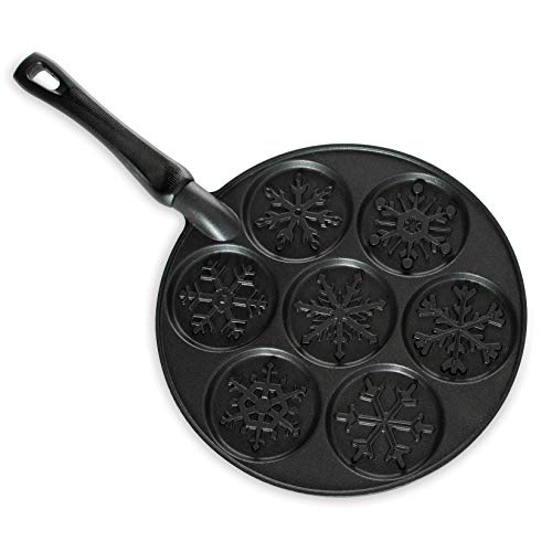 Nordic Ware Snowflake Pancake Pan / 3-Inch Cavities / PFOA free Non-Stick Specialty & Novelty Cake Pans