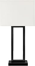 Monarch Specialties I 9950 Lighting, Table Lamp, USB Port Included, 28" H, Black Metal, Ivory/Cream Shade