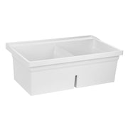FLTD11 Molded-Stone Double-Bowl Laundry Tub by Fiat – Plastic, Almond, Model FLTD II