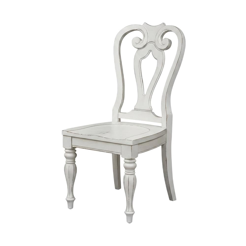 Rubberwood Splat Back Side Chairs Set of by Starlight Canyon Home – 42.25 x 18.5 x 24.75 inches, Solid + Manufactured Wood, White, Pack of 2