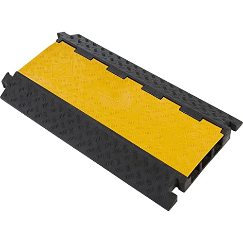 3-Channel Heavy-Duty Cable Protector by Global Industrial – Rubber, Yellow, Model TSH20130