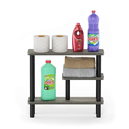 Furinno French Oak/Black / Side Rack / Contemporary Bathroom Shelves