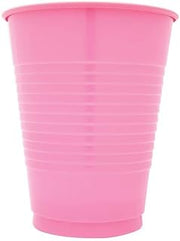 Creative Converting Touch of Color 16 oz Disposable Plastic Party Cups, Candy Pink, 20 ct
