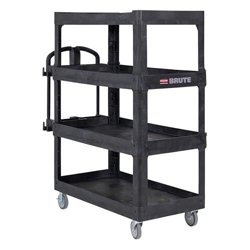 Rubbermaid Commercial Products Black / Large / 4-Shelf Service Carts