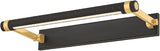 Hudson Valley Lighting Duell 1-Light 18" Picture Light | Aged Brass with Distressed Bronze Accents | Industrial LED Art or Wall Display Light with Knurled Shade & Rectangular Backplate | 7318-AGB/DB