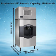 Scotsman 582 lb / Day - 180 lb Ice & Water Bin - 208V / 180.0 pounds / 1 Ice Makers